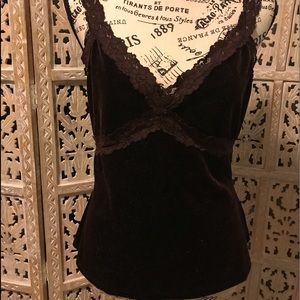 Cute and flirty Brown Velvet tank